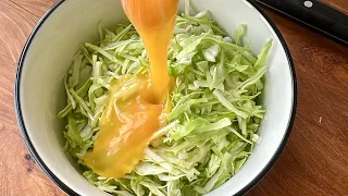 Cabbage with eggs is better than pizza! Cabbage with eggs is better than meat in this easy way!