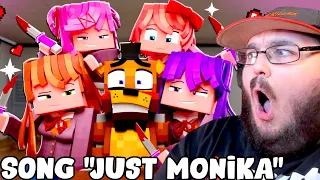 MONIKA vs FNAF!? - Animation & "Just Monika” Minecraft Doki Doki Animated Music Video REACTION!!!