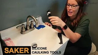 Saker Silicone Caulking Tools-3 in 1 Sealant Finishing Tool Grout Remove Scraper Stainless Steelhead