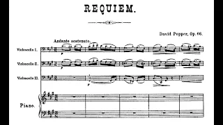 D. Popper - REQUIEM for 3 Cellos and Piano, Op. 66 (With Score/Sheet Music)