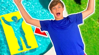 JUMPING through IMPOSSIBLE Shapes in my POOL!