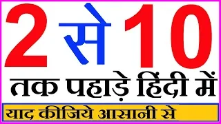 Table of 2 to 10 | 2 से 10 तक पहाड़े | Learn Tables Of Two To Ten in Hindi | Hindi Rhymes For Kids