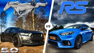 Ford Focus RS vs Mustang GT ACCELERATION & TOP SPEED POV Autobahn by AutoTopNL