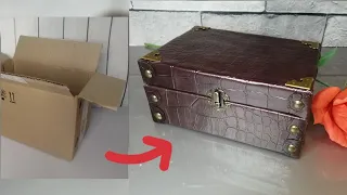 DIY🌹Stylish cardboard box 🌹Стильная шкатулка из картона своими руками 🌹