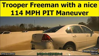 ARKANSAS STATE POLICE Trooper Freeman near perfect PIT at 114 MPH