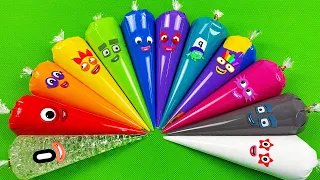 Numberblocks – Looking Slime with Piping Bags! Satisfying Slime Video, ASMR