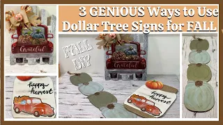 Genius Ways to Use DOLLAR TREE SIGNS! | Dollar Tree Fall DIYS You Will Love to Display