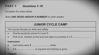Junior cycle camp ielts listening