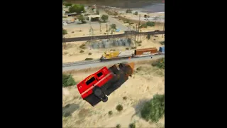 GTA 5 - ambulance car vs crash train ( Euphoria Physics GTA 4 )