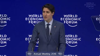 Justin Trudeau tells Davos to put women first