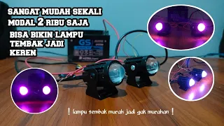 full tutorial pasang sendiri lampu devil eye di lampu tembak d2 laser budget 2ribu saja‼️