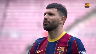 Sergio Aguero first day as a Barcelona player