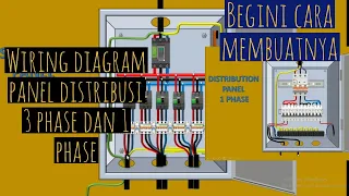 Pembuatan panel distribusi listrik 3 phase dan 1 phase | cara pemasangan kabel listrik 3 phase