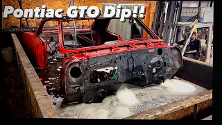 Chemical dipping a 1966 Pontiac GTO