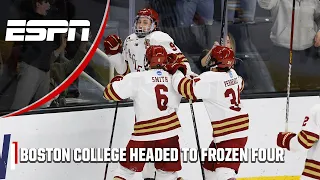 Jack Malone wins it for Boston College in OT 🏒 BC headed to the FROZEN FOUR 🥶 | ESPN College Hockey