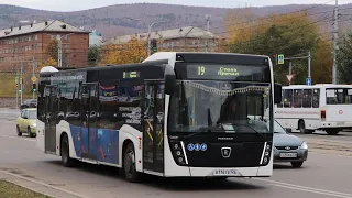 Поездка на автобусе НЕФАЗ 5299-40-52 по маршруту 18 в Красноярске ( гос номер В106ТЕ124)