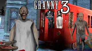 Granny 3 train escape|full gameplay| yard se train 🚂 chala ke nahi udake le gaya😂🤣