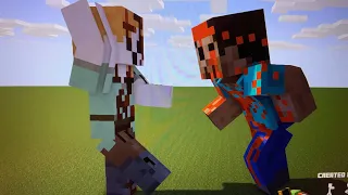 Giant Alex vs giant Steve (Minecraft animation)