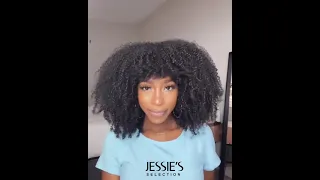 Styling My Afro Kinky Curly Hair| Glueless Wig | Jessie's​​ Selection Store