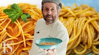 Spaghetti with tomato sauce: original Tuscan style vs. gourmet with Cristiano Tomei