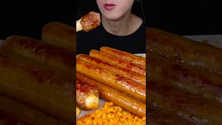 ASMR SAUSAGE CHEESE CHEESY CARBO FIRE NOODLES NUCLEAR FIRE SAUCE COOKING MUKBANG 먹방咀嚼音 EATING SOUNDS