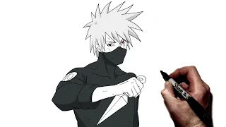 How To Draw Kakashi (Kunai) | Step By Step | Naruto