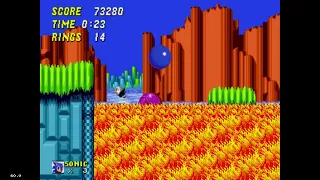 Me Struggling at Hill Top Zone in Sonic 2