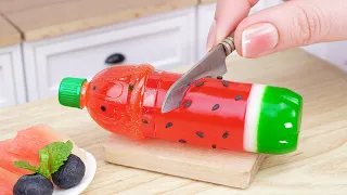 Fantastic Miniature Watermelon Jelly Bottle Ideas | Tiny Fresh Watermelon Fruit | Miniature Cooking