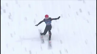 Manuel Fettner - 124,5 m - ONE SKI LANDING AGAIN! (Bischofshofen 2022)