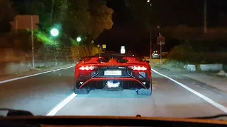 Aventador SV w/ Capristo Exhaust - Shooting Flames, Loud Crackles & Accelerations