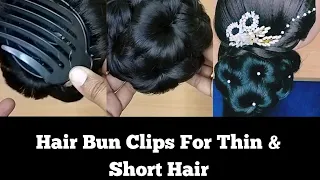 How to Use Hair Bun Clips For Short & Thin Hair #hairstyle