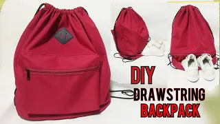 How to sew Drawstring backpack with shoe compartment / gymbag with shoe compartment
