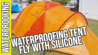 Waterproofing Old Tent Fly with Silicone