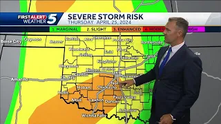 Thursday April 25, 2024 FORECAST: Severe storms late tonight