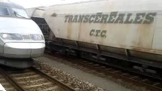 Passage d'un train de marchandises en Gare de Saint Brieuc