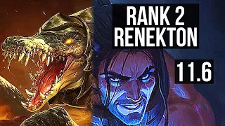 RENEKTON vs SYLAS (TOP) | Rank 2 Renekton, 9 solo kills, 12/2/5, Legendary | BR Challenger | v11.6