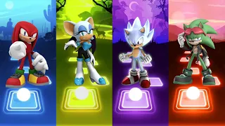 Knuckles Sonic 🆚 Rouge Sonic 🆚 Hyper Sonic 🆚 Green Sonic | Tiles Hop EDM Rush Gameplay