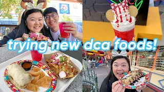 trying new california adventure foods! dca food tour (orange chicken burrito, dragonfruit mule, etc)