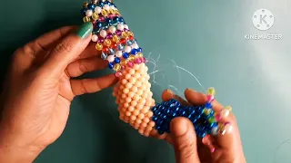 How to make Beaded Peacock|| beaded Craft||Moti mor ||putir peacock