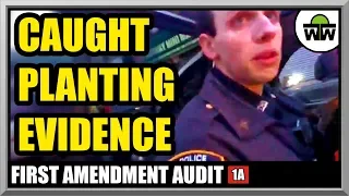 NYPD COPS PLANT EVIDENCE ON CAMERA - STILL ON DUTY - First Amendment Audit - Cop Watch