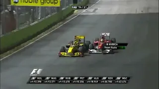 Robert Kubica overtake on Felipe Massa Singapore GP 2010