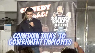 Sam Morril talking to "government employees" in Waterford, Connecticut.