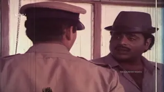 Police Ambarish Disturb By Devaraj Scenes | Uthkarsha Kannada Movie | Kannada Best Scenes