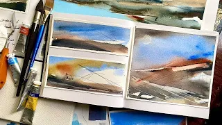 How To Test a NEW LIMITED PALETTE! 5 Minute Loose Watercolor Landscape Painting Exercise Watercolor