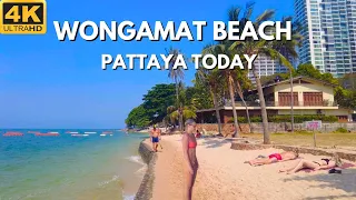 [4K] Walk Wongamat beach. Pattaya, Thailand. January 2024
