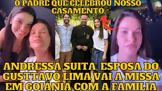 Andressa Suita, Esposa do Gusttavo Lima, na MISSA em Goiânia com a FAMÍLIA