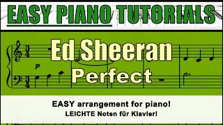 ED SHEERAN - Perfect - easy solo piano sheet music