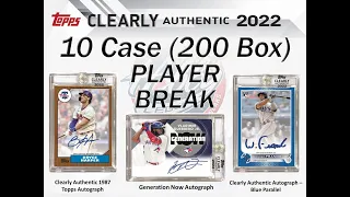 CASES #1-5   -   2022 Topps CLEARLY AUTHENTIC 10 Case (200 Box) Player Break eBay 08/28/22