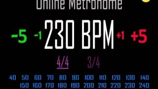 Metronomo Online - Online Metronome - 230 BPM 4/4