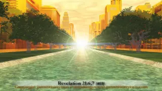 New Jerusalem descending from Heaven, Revelation 21+22, Pictures New Heaven Earth, John's vision